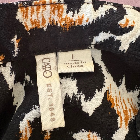 Large Cato Animal Print Roll Tab Sleeve Tunic Top - Picture 6 of 10